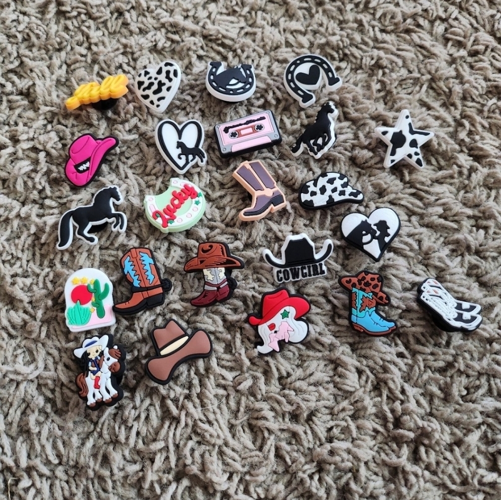 Cowgirl croc charms